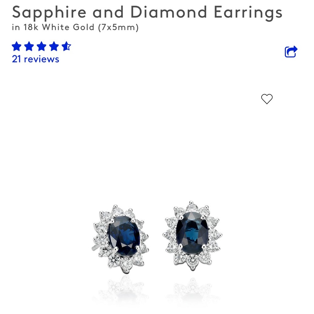 Diamond sapphire earrings